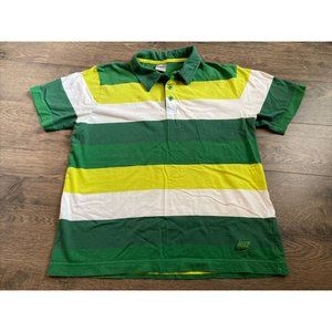 Mens Nike vintage striped short sleeve polo size large Embroidered Logo